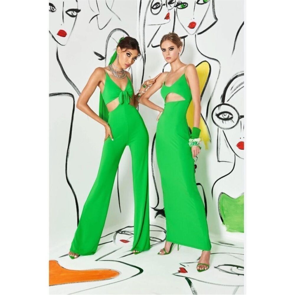 Alice & Olivia Havana Cut Out Nwt, Green Women's Jumpsuit Size 2 Nwt $395
